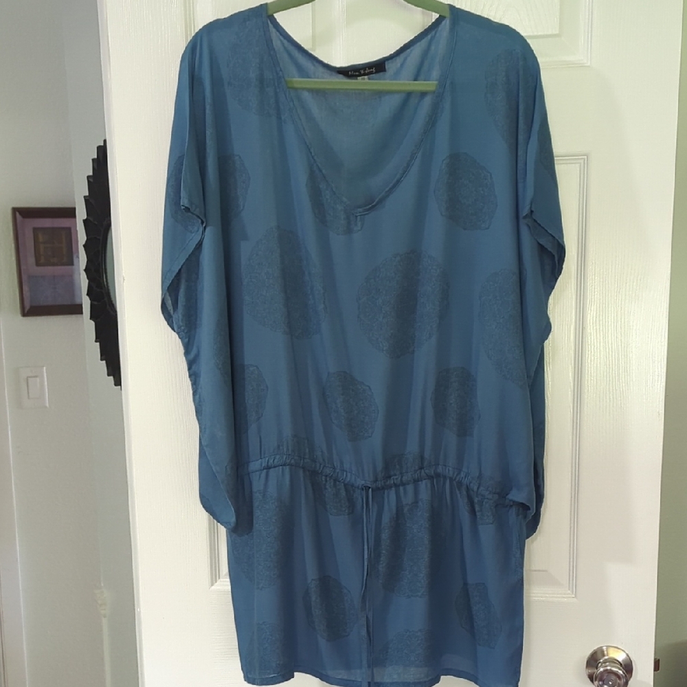 Beach Cover-up Women's Drawstring Waist, V- Neckline OS